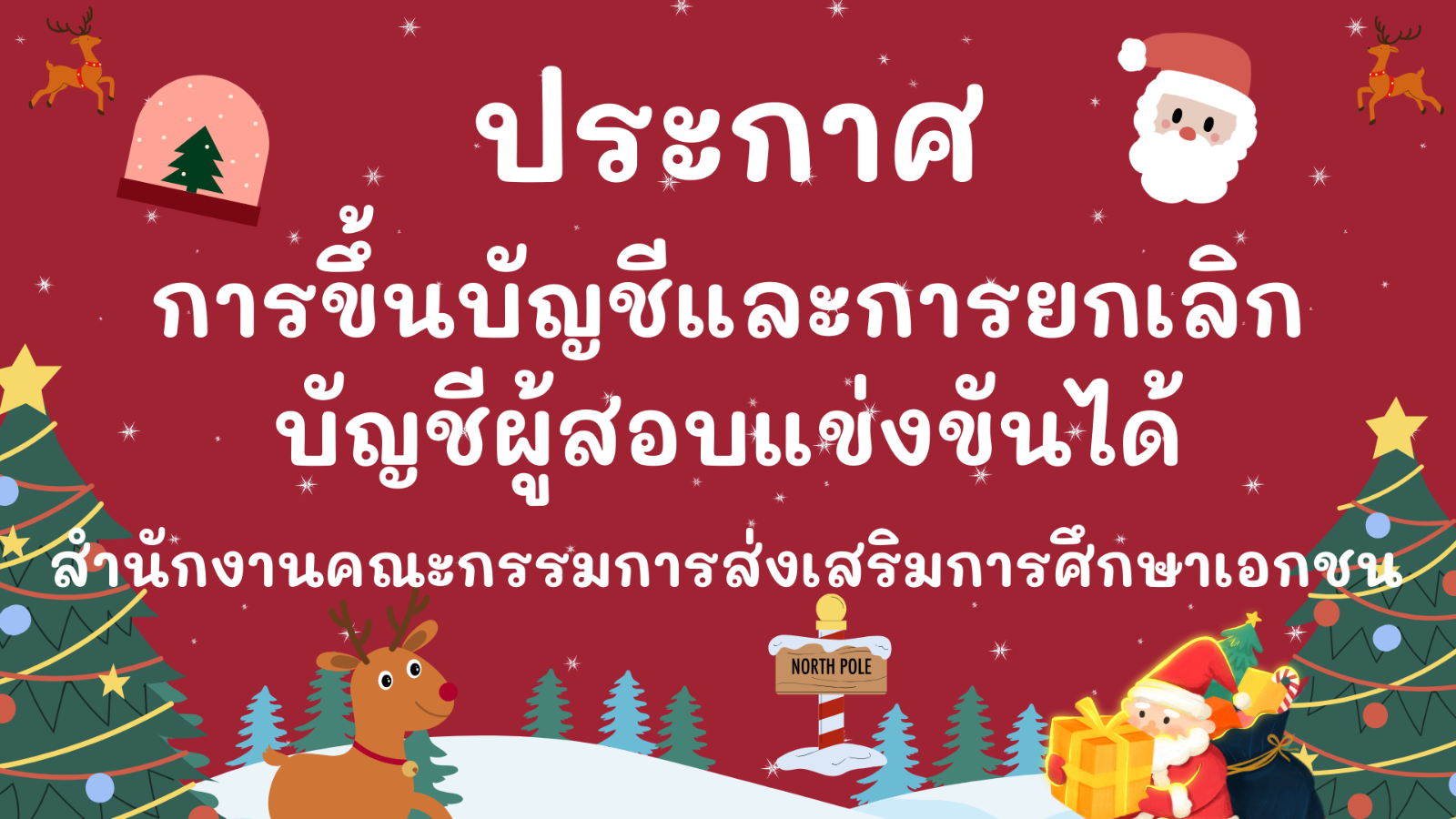 ประกาศการขึ้นบัญชีและการยกเลิกบัญชี